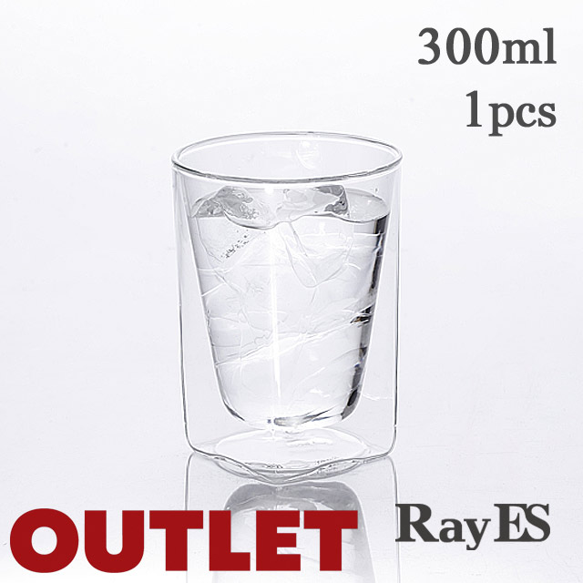 アウトレット　outlet　RDS-002　 rayes レイエス　スクエア　ダブルウォールグラス