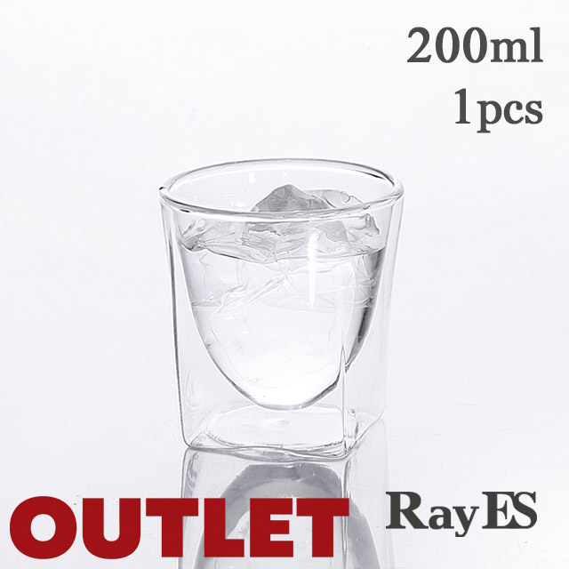 アウトレット　outlet　RDS-004　 rayes レイエス　スクエア　ダブルウォールグラス