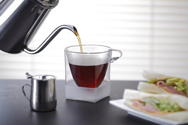 ボトムカバー　コーヒー　珈琲　サンドウィッチ　coffee　rayes　レイエスダブルウォールグラス