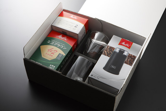 ギフト　セット　ドリップ　メリタ　珈琲　コーヒー　melitta coffee rayes レイエス　スクエア　ダブルウォールグラス