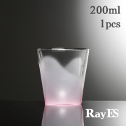 桃　ピンク　フロスト　白　ホワイト　グラデーション　透明　カラー　rayes レイエス　スクエア　ダブルウォールグラス　