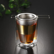 ティーストレーナー　茶こし　紅茶　折り畳み　rayes レイエス　スクエア　ダブルウォールグラス　