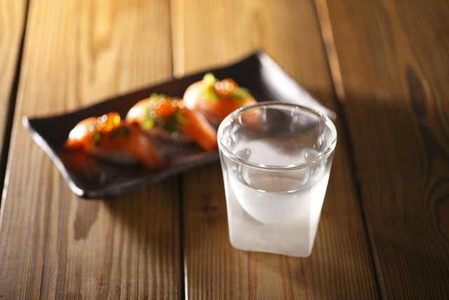 焼酎グラス　日本酒グラス　焼酎　刺身　サーモン　rayes レイエスダブルウォールグラス